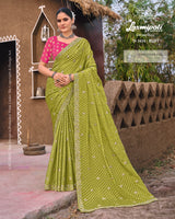 Laxmipati KHIDKI Premium Designer Bandhani Saree Collection - 12 Pcs Wholesale Set