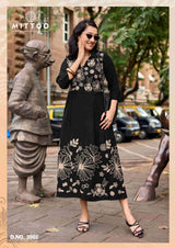 Mittoo Angoori Heavy Rayon Thread Work Kurti 6 Pcs Set