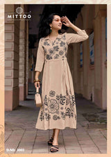 Mittoo Angoori Heavy Rayon Thread Work Kurti 6 Pcs Set