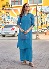 Mittoo Estilla Rayon Linen Suit Set with Pocket-6 Pcs Set-M.R. Saree Emporium