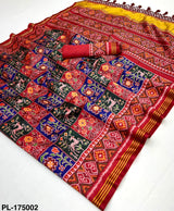 Rajyog Patan Patola Handloom Silk Saree for Women with Lagadi Patta & Zari Border - Women Saree - Single Pcs Available - M.R. Saree Emporium