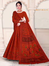 Golden Beauty Pure Cotton Printed Saree – Traditional Wear M.R. Saree Emporium