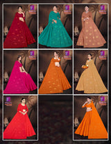 B. Vijay Jalak Dark Soraski Work Cotton Saree Set of 8 M.R. Saree Emporium
