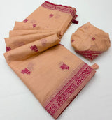 Nakshatra Cotton Saree with Jamdani Style Weaving-6 Pcs Set.
