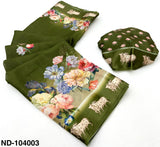 Nandi Soft Georgette Saree with Satin Border & Pichwai Print-7 Pcs Set.