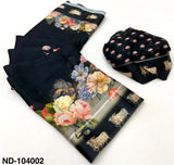 Nandi Soft Georgette Saree with Satin Border & Pichwai Print-7 Pcs Set.