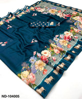 Nandi Soft Georgette Saree with Satin Border & Pichwai Print-7 Pcs Set.