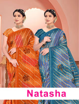 Natasha Printed Saree Collection – 8 Pcs Set-Women Daily & Office Wear Sarees – M.R. Saree Emporium