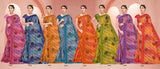 Natasha Printed Saree Collection – 8 Pcs Set-Women Daily & Office Wear Sarees – M.R. Saree Emporium