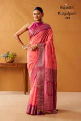 RajPath Nova Tussar Modal Fancy Cotton Saree - 6 PCS Set