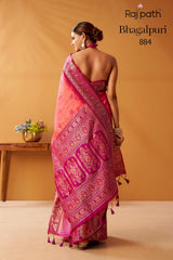 RajPath Nova Tussar Modal Fancy Cotton Saree - 6 PCS Set