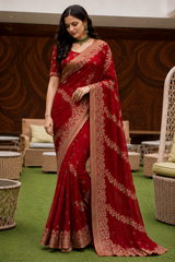 Exclusive Embroidery Border Saree Set Of 4 Colors – Heavy Work Designer Saree-M.R. Saree Emporium