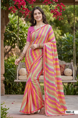 Parvana Vol 09 - Fancy Swarovski Printed Saree 6 Pcs Set