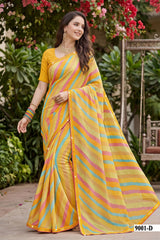 Parvana Vol 09 - Fancy Swarovski Printed Saree 6 Pcs Set