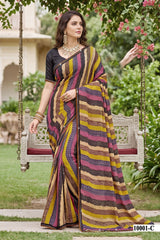 Parvana Vol 10 - Fancy Swarovski Printed Saree 6 Pcs Set