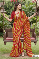 Parvana Vol 10 - Fancy Swarovski Printed Saree 6 Pcs Set