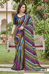 Parvana Vol 10 - Fancy Swarovski Printed Saree 6 Pcs Set