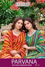 Parvana Vol 10 - Fancy Swarovski Printed Saree 6 Pcs Set