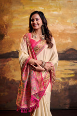 Patola Silk Designer Saree with Woven Border - Single Piece