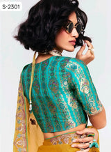 Kimora Deevangi Vol-33 Premium Pure Fancy Tissue Saree with Designer Contrast Handwork Blouse