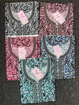 Premium Soft Cotton Printed Nighty - 5 Pcs Set