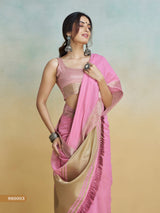 Women's Pure Handloom Khadi Silk Woven Border Saree