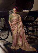 Kira Kesha Pure Viscose Tissue Saree with Handworked Pallu 5 Pcs Set