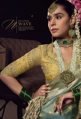 Pure Viscose Tissue Saree with Handworked Pallu