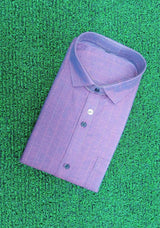Premium Purple Striped Formal Shirt - M.R. Saree Emporium