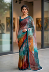 RajMata Ruby Crepe 8 Pcs Set Soft Italian Crepe with Fancy Digital Prints