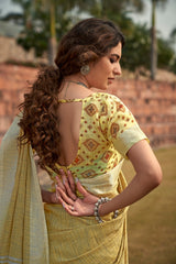 RajPath Abhirupi Silk Soft Linen Silk Saree - Khadi Design