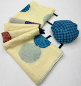 RajYog Rang Chanderi Linen Bandhej Print Saree with Paper Mirror Work - 4 Pcs Se