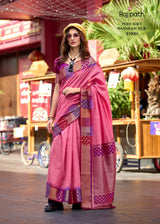 RajPath Rangoli Art Pure Banarasi Silk Saree 6 Pcs Set -Beautiful Border Concept -M.R. Saree Emporium
