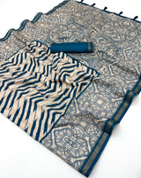 Rajyog Rishika Cotton Silk Saree with Self Weaving & Printed Design (8 Pcs Set) – M.R. Saree Emporium