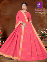 B. Vijay & Co. Rani Priya Pastel W.B.P Mustard Yellow Printed Cotton Saree – 8 Pcs Set-M.R. Saree Emporium