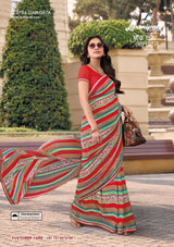 Laxmipati Rudramala Floral Printed Saree - 12 Pcs Set