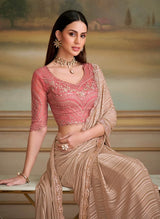 TFH SLS-8110 Beige Fancy Fabric Party Wear Saree
