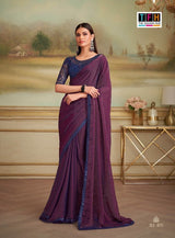 TFH SLS-8111 Purple Fancy Fabric Party Wear Saree