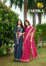 SR Tarnika Pure Bamber Silk Saree with Designer Tusser Digital Blouse - 10 PCS Wholesale Set