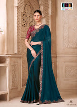 TFH Silver Screen-22 SS-32018 Hit Design Satin Georgette Saree 6 Pcs Set