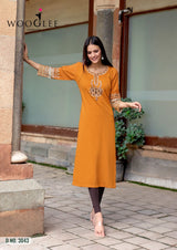 Wooglee Salonee Vol-9 Heavy Rayon Kurti 6 PCS Set– M.R. Saree Emporium
