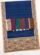 Charvi Tusser Silk Saree for Women - Bentex Border & Zari Checks Designer Saree (Single Piece Available) - M.R. Saree Emporium