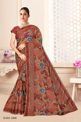Satnam Printed Saree Collection – 8 Pcs Set-Women Daily & Office Wear Sarees – M.R. Saree Emporium