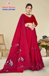 Shagun Kashi Cotton Floral Print Soft Cotton Saree 8 Pcs Set – M.R. Saree Emporium