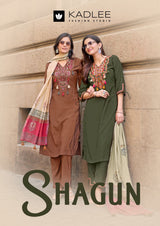 kadlee Shagun Rasian Silk Thread & Handwork Salwar Suit with Pure Chanderi Dupatta – 4 Pcs Set-M.R.Saree Emporium