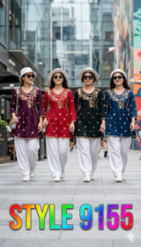 Style 9155 Heavy Rayon Embroidered Kurti L XL