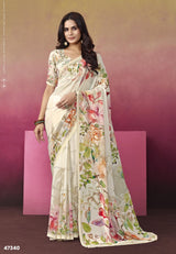 Subhash Ketaki-2 Premium Georgette Floral Printed Saree - 14 PCS Set