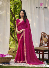 Subhash Riviera-27 Chiffon Saree Collection – 12 Pcs Set Festive Wear-M.R. Saree Emporium