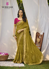 Subhash Riviera-27 Chiffon Saree Collection – 12 Pcs Set Festive Wear-M.R. Saree Emporium