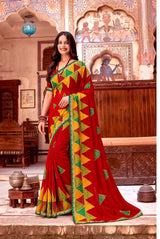 Suhagan Traditional Bandhani Print Saree with Designer Border - Festive & Wedding Wear Collection